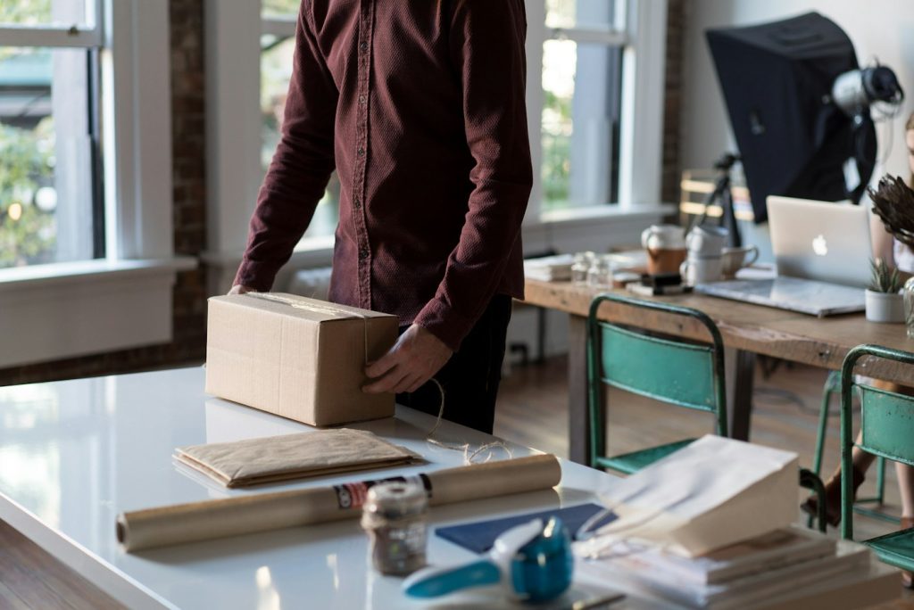 Preparing a parcel for shipping